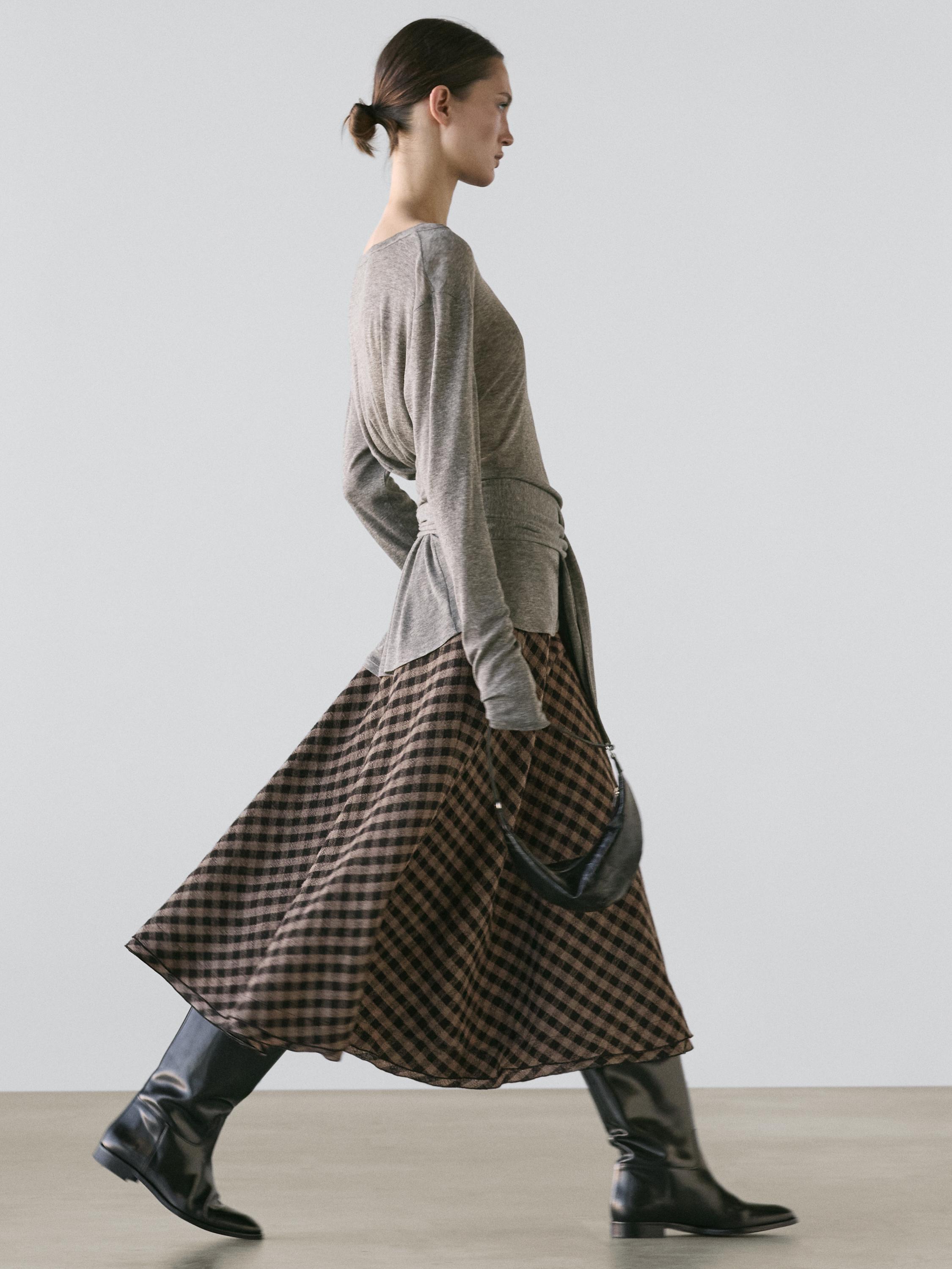 Flared with check detailing